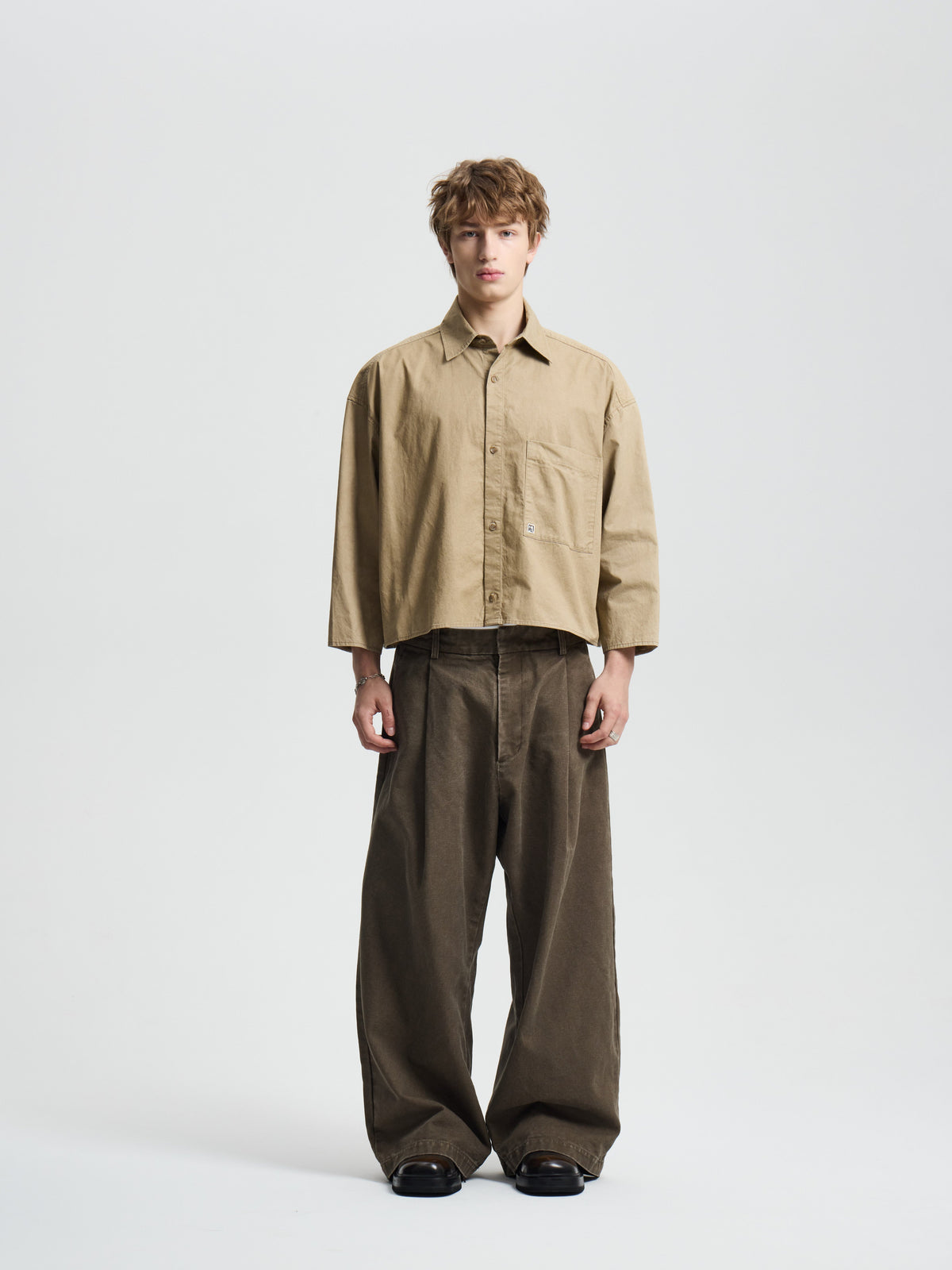 Merely Washed Canvas Flared Pants