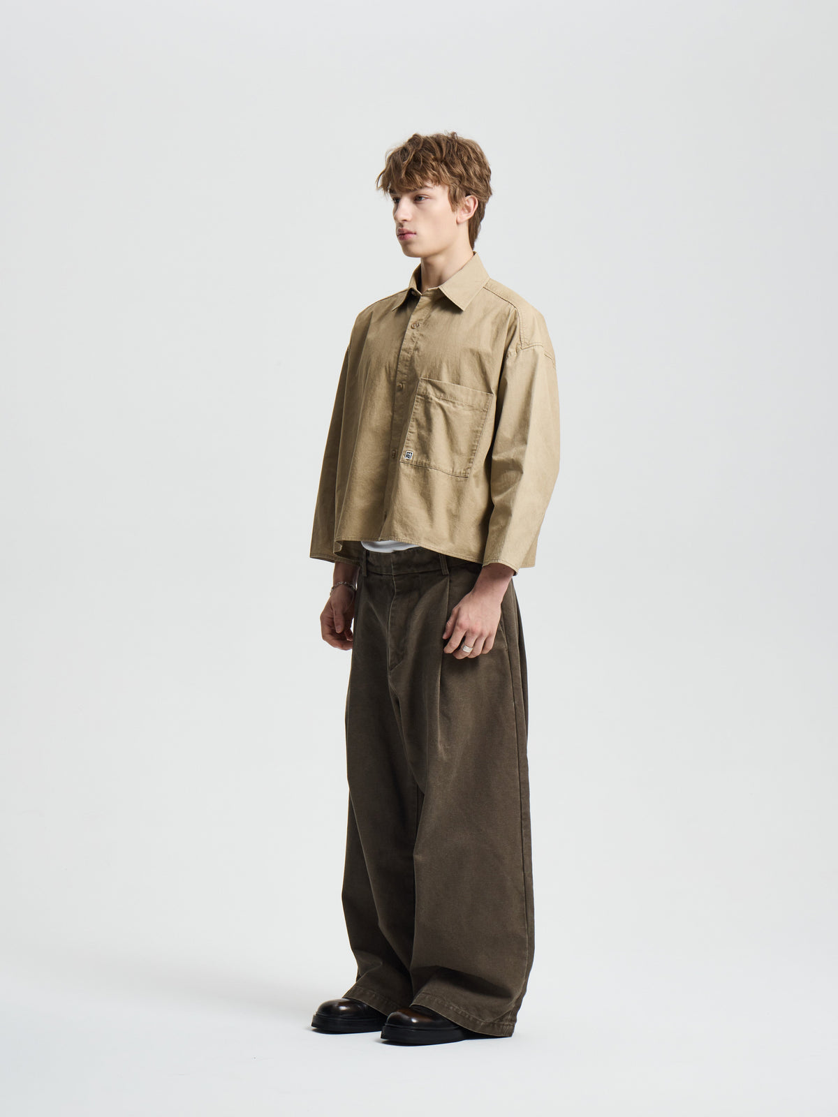 Merely Washed Canvas Flared Pants