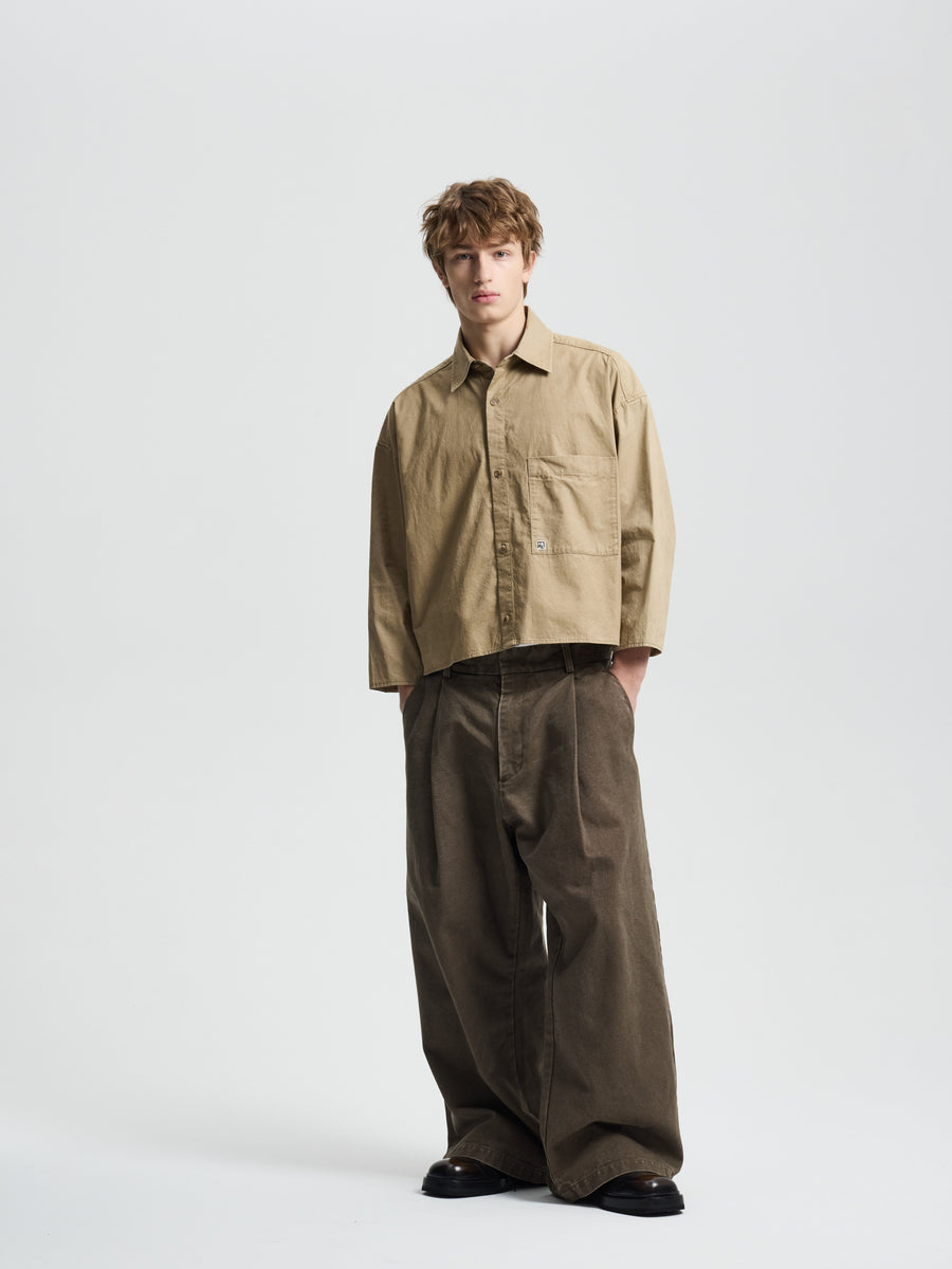 Merely Washed Canvas Flared Pants