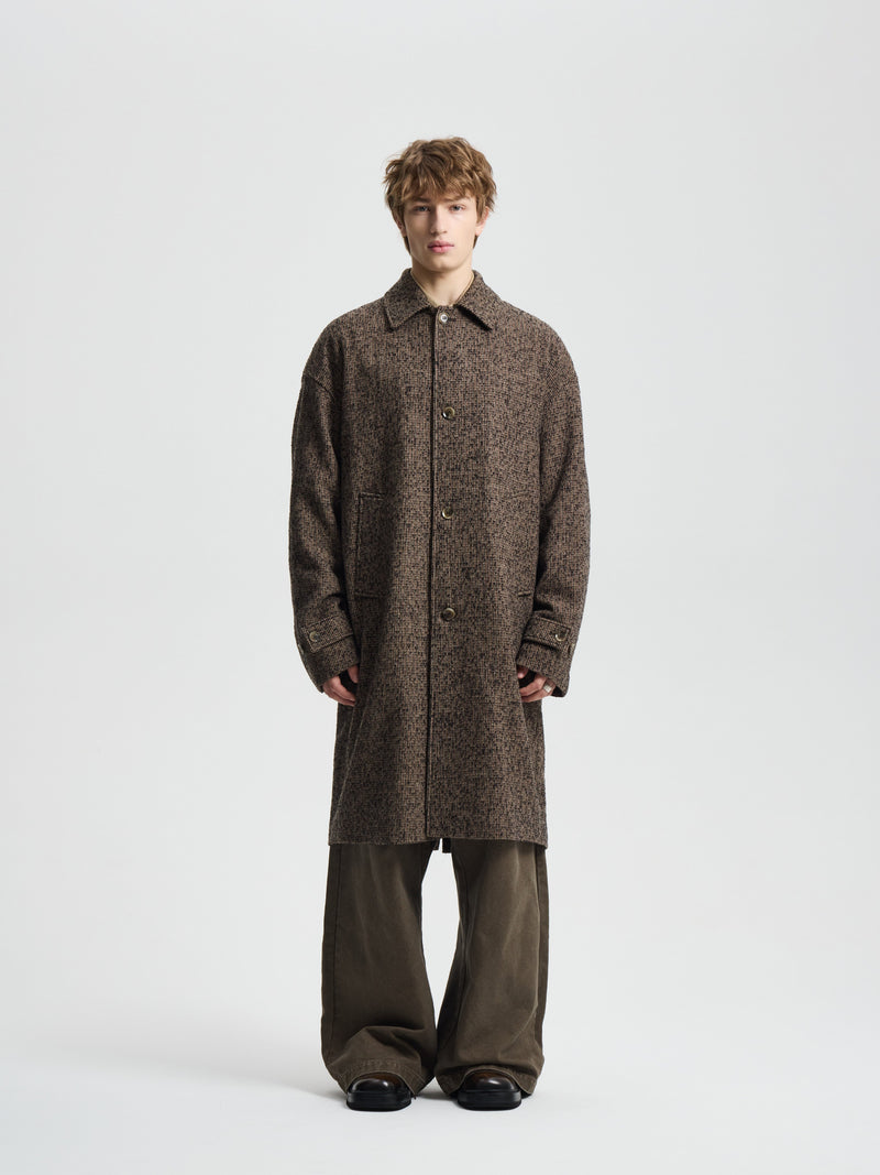 Merely Casentino Wool Check Gurkha Coat