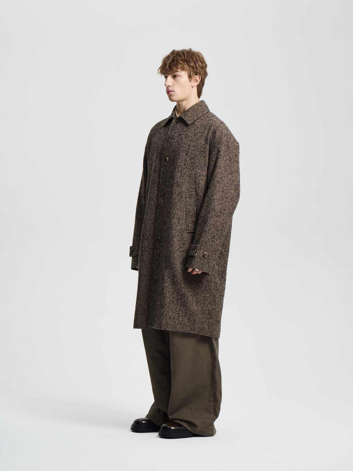 Merely Casentino Wool Check Gurkha Coat