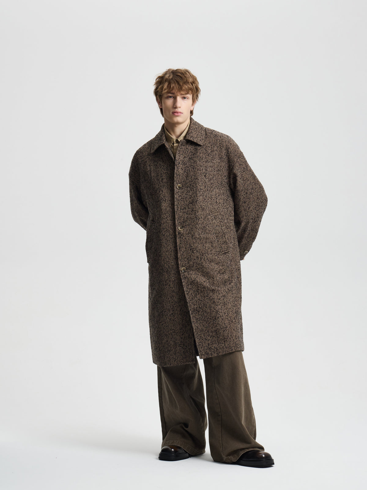 Merely Casentino Wool Check Gurkha Coat