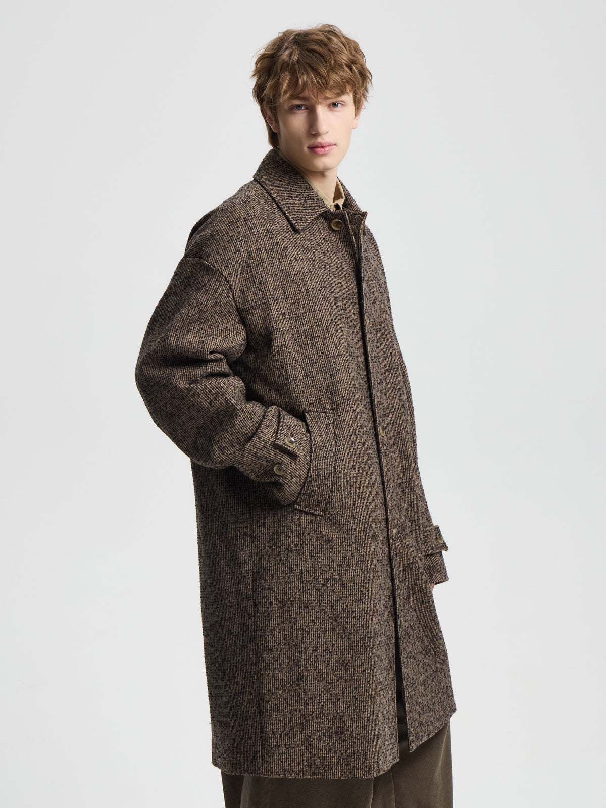 Merely Casentino Wool Check Gurkha Coat