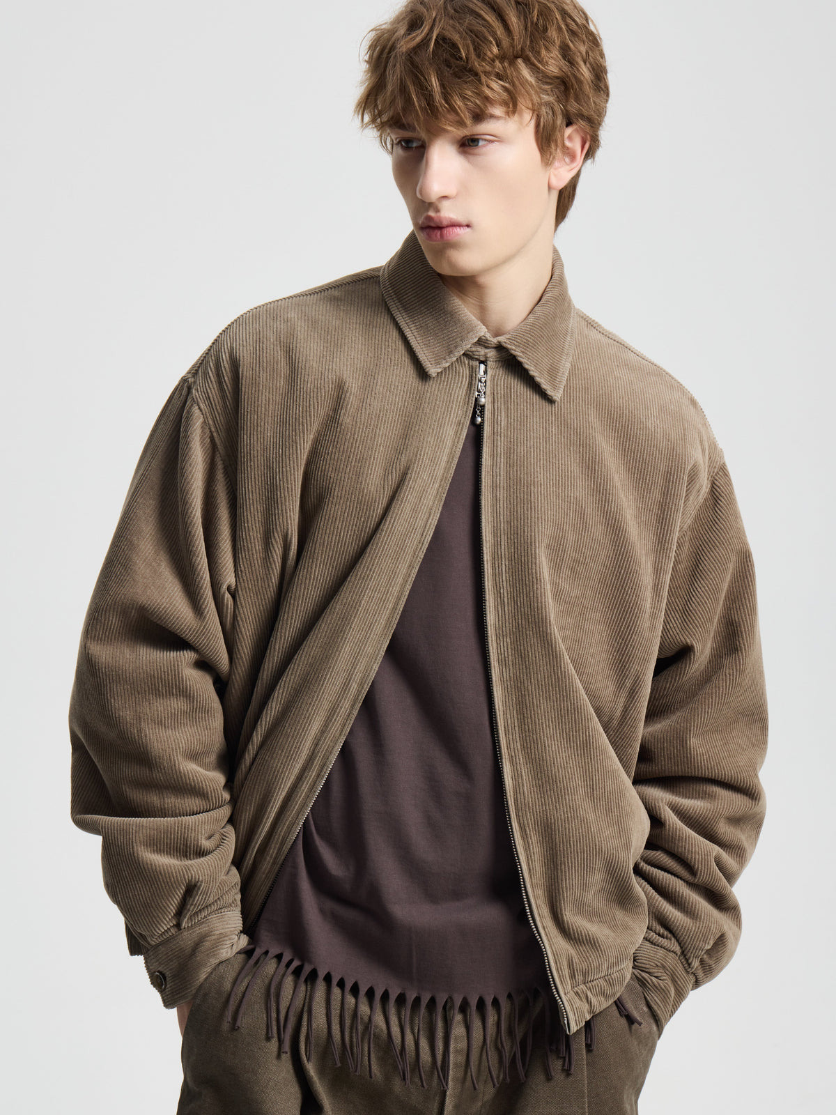 Merely Washed Corduroy Zip-Up Jacket