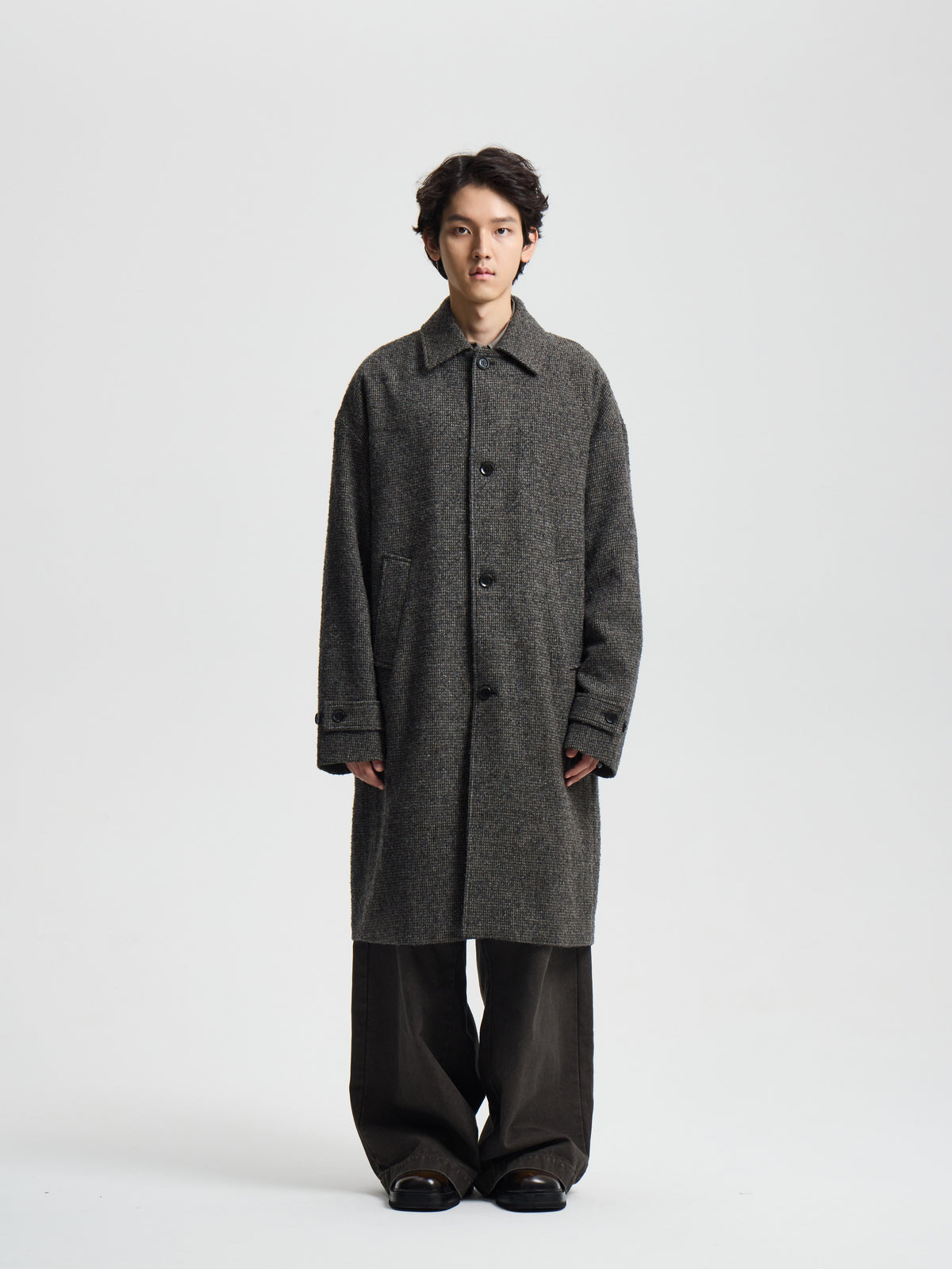 Merely Casentino Wool Check Gurkha Coat