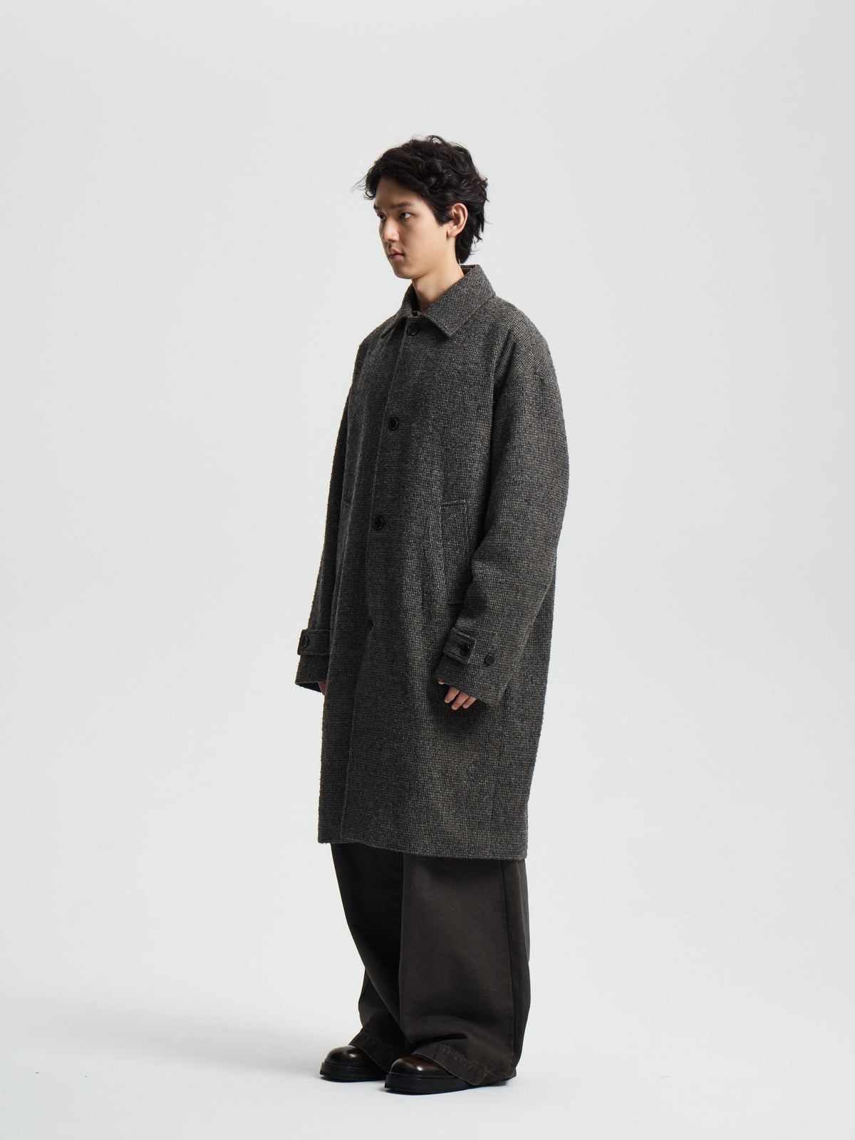 Merely Casentino Wool Check Gurkha Coat