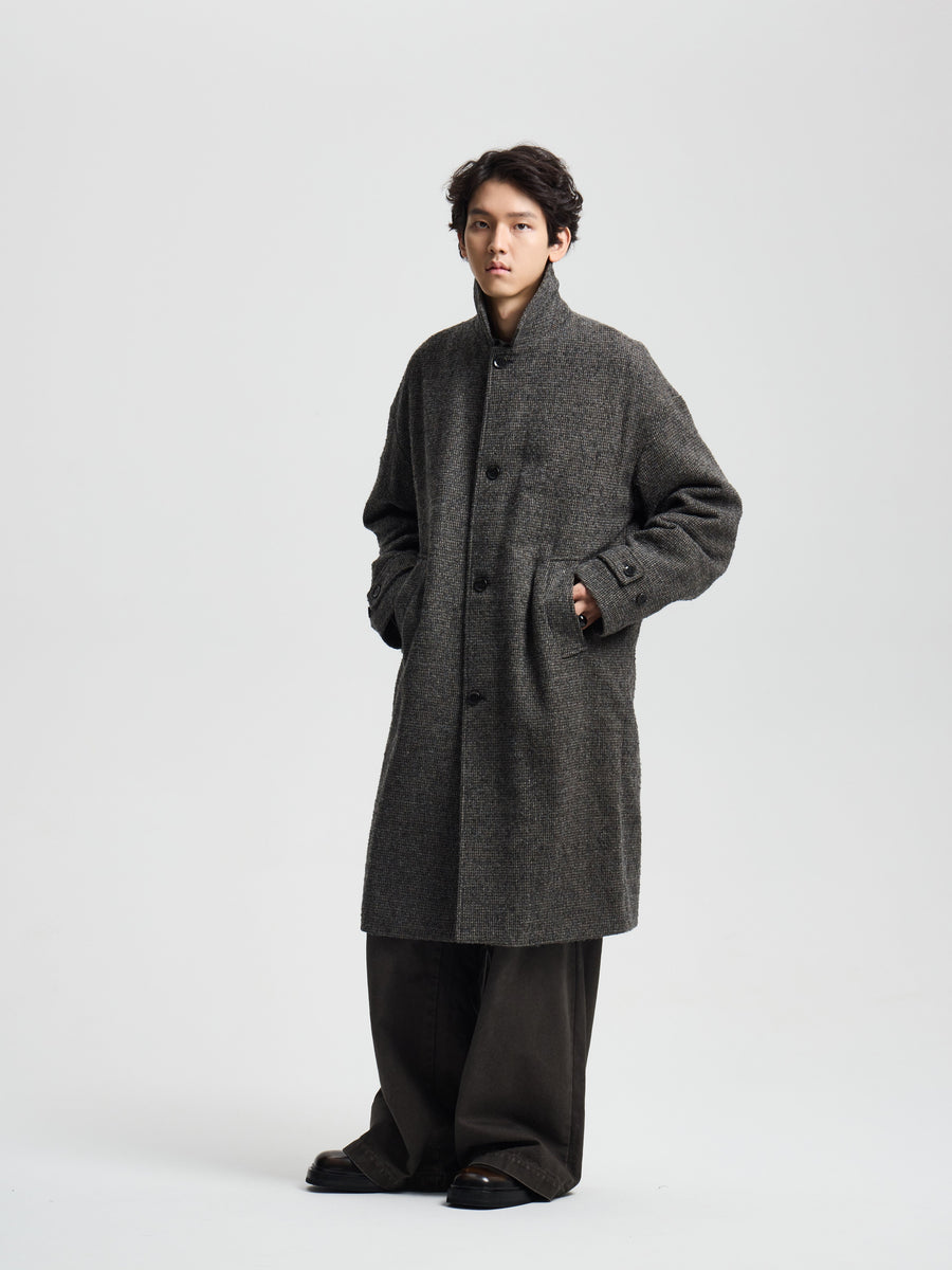 Merely Casentino Wool Check Gurkha Coat