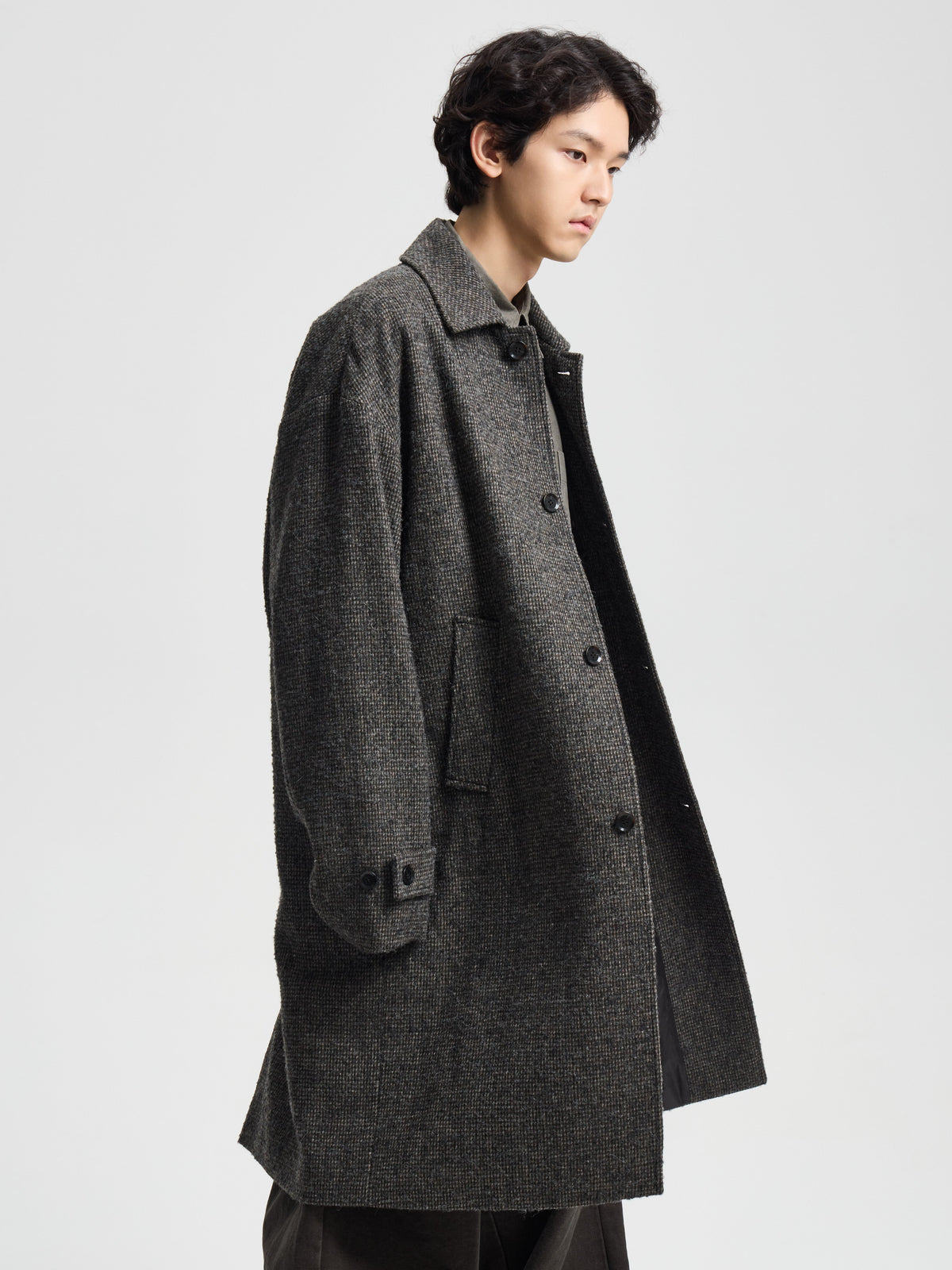 Merely Casentino Wool Check Gurkha Coat