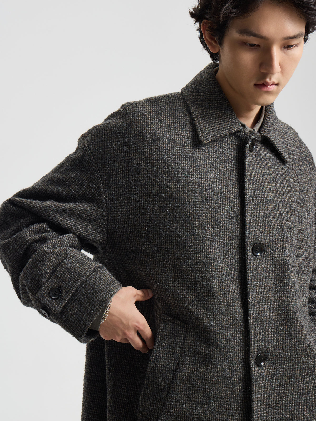 Merely Casentino Wool Check Gurkha Coat