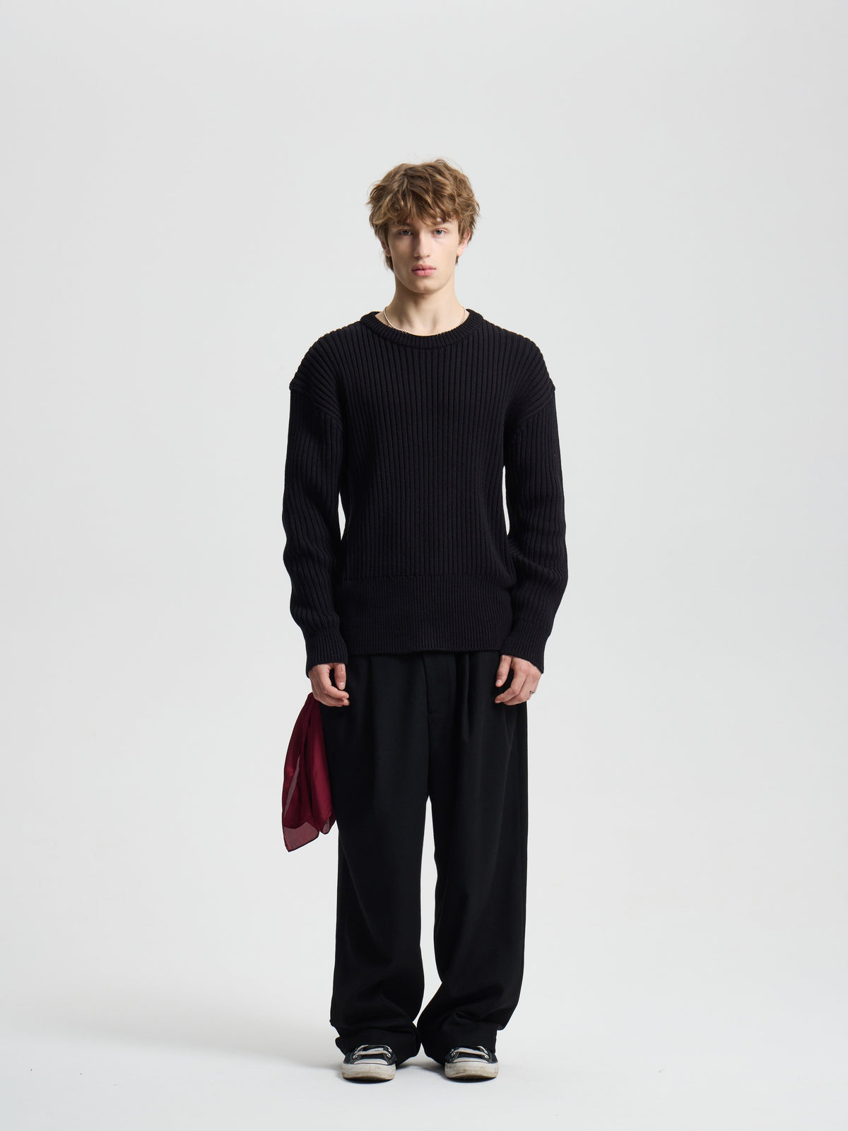 Merely Snug Cotton Melange Blouson Sweater