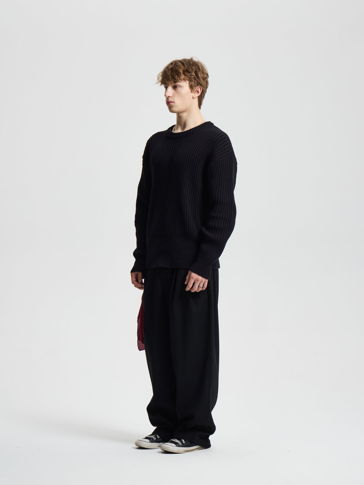 Merely Snug Cotton Melange Blouson Sweater