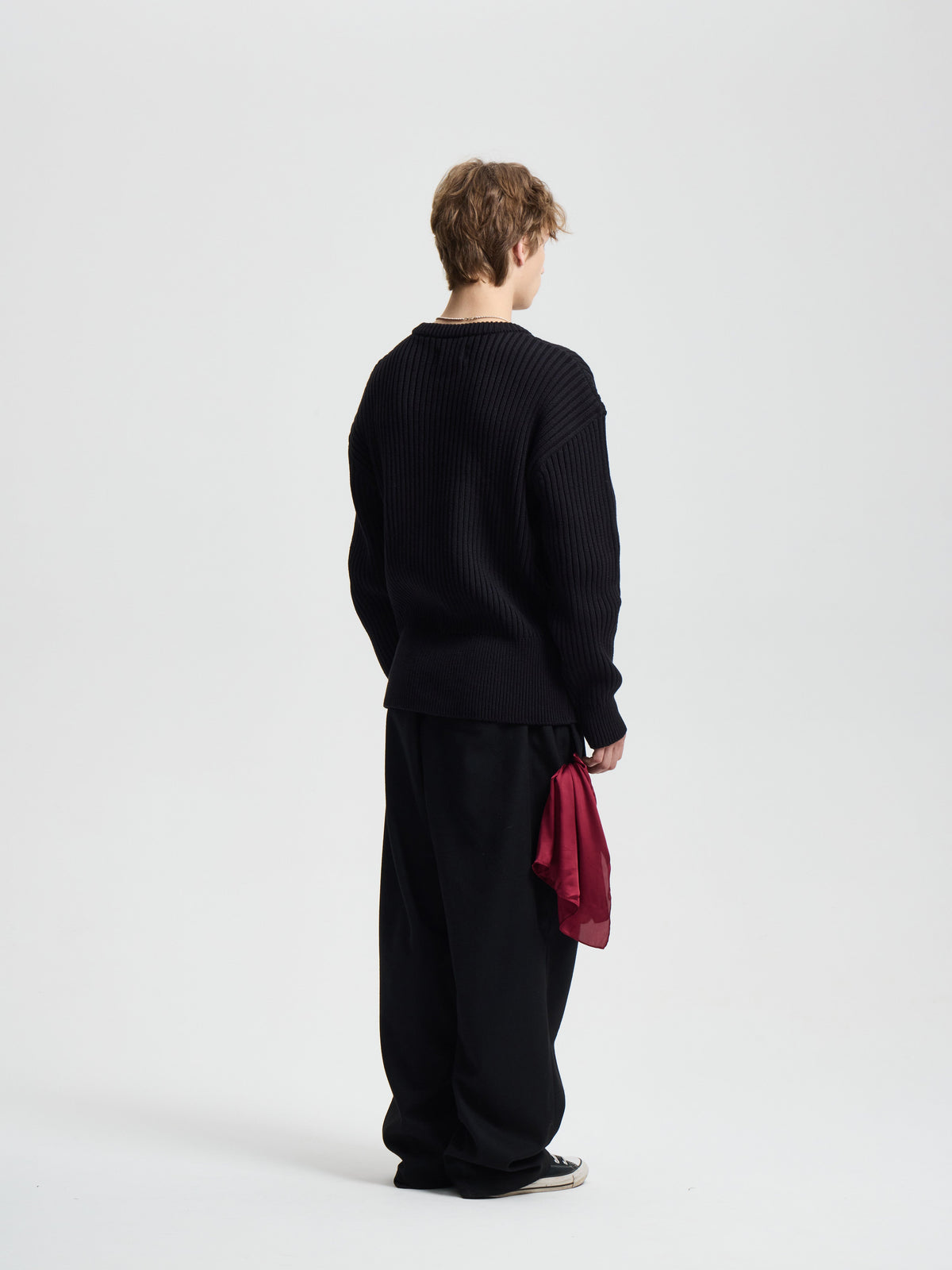Merely Snug Cotton Melange Blouson Sweater