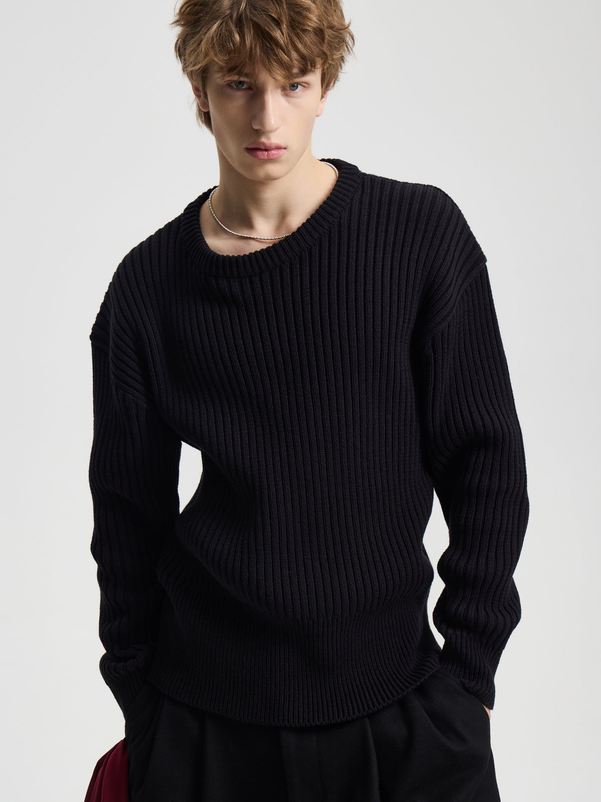Merely Snug Cotton Melange Blouson Sweater