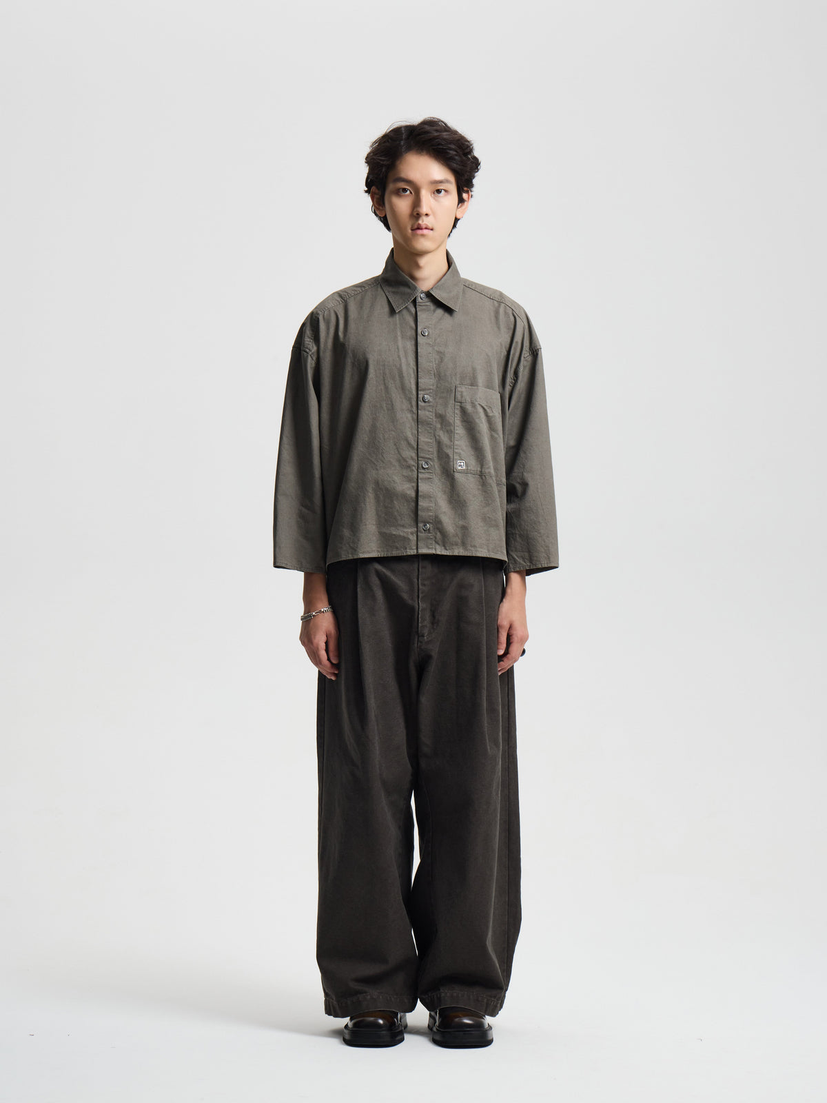 Merely Washed Canvas Flared Pants