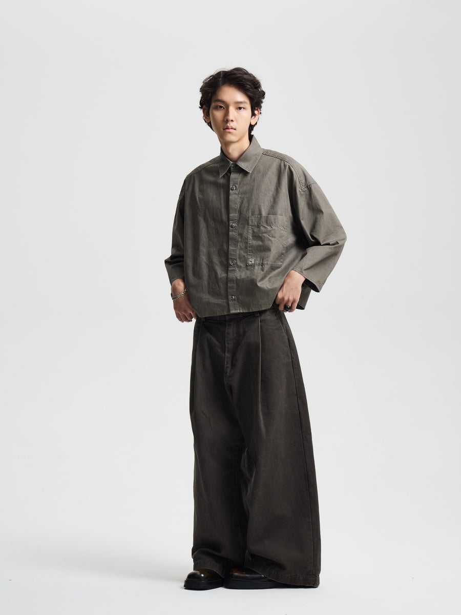 Merely Washed Canvas Flared Pants