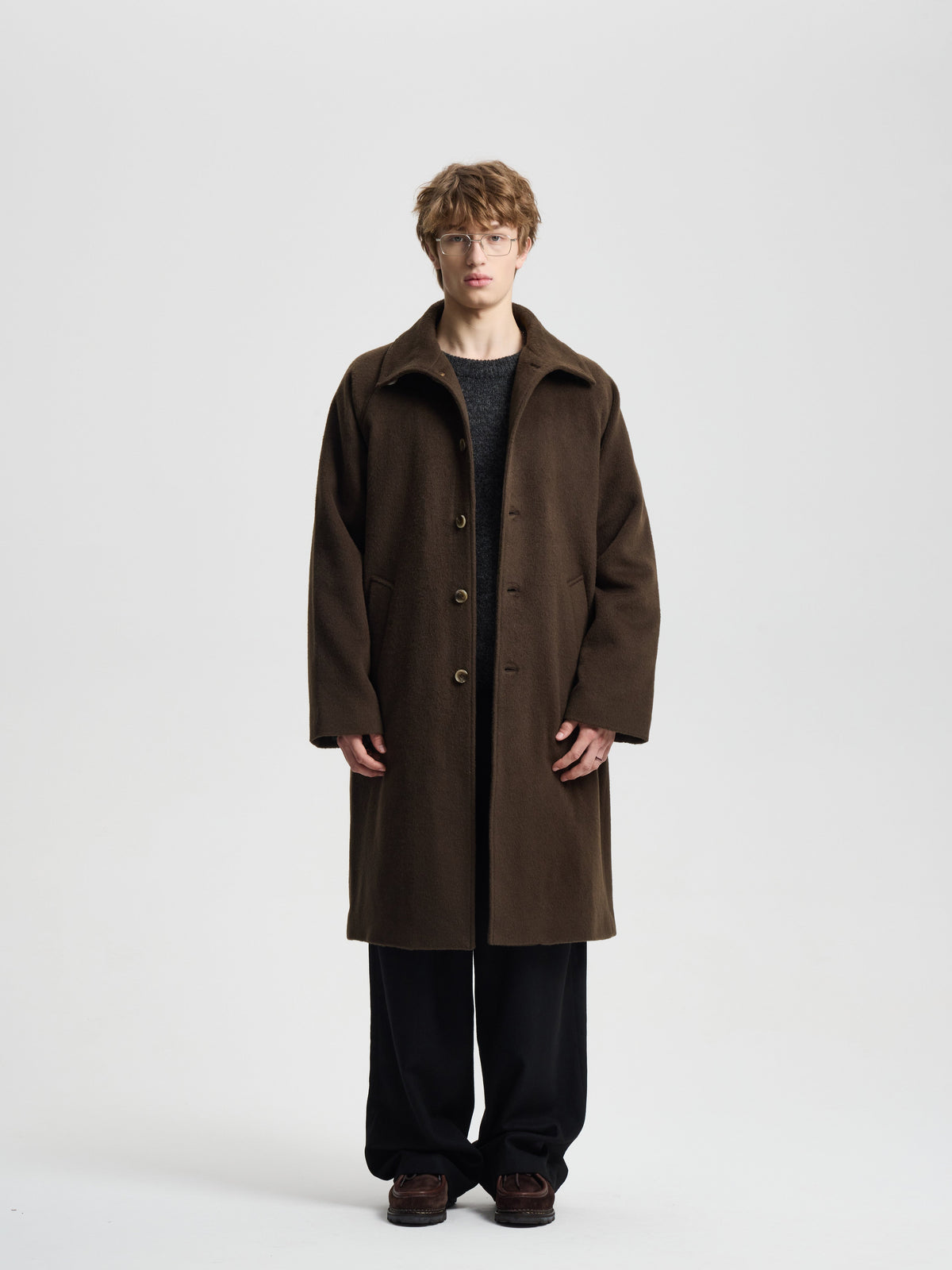 Merely Wool Flannel Raglan Coat