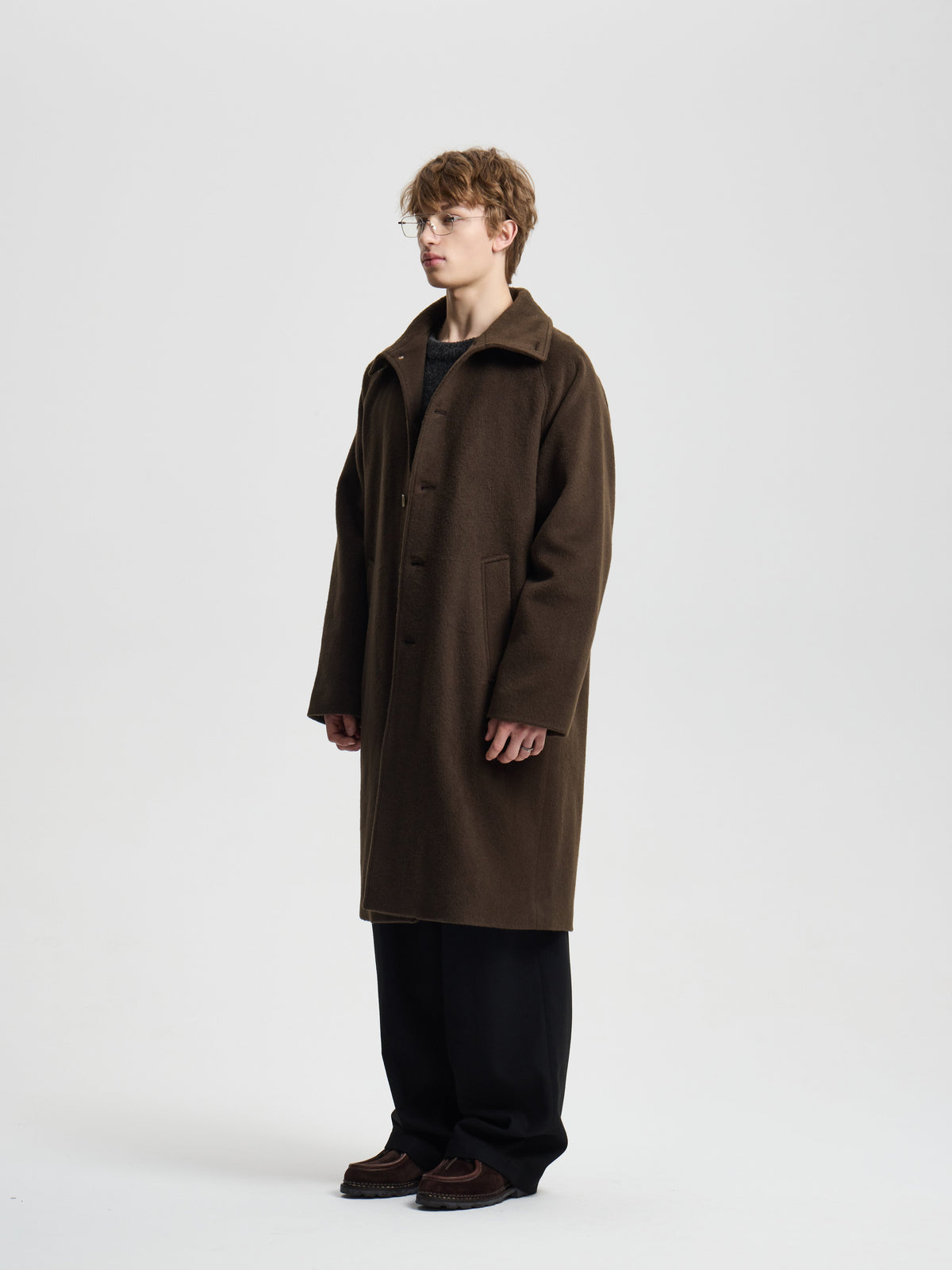 Merely Wool Flannel Raglan Coat