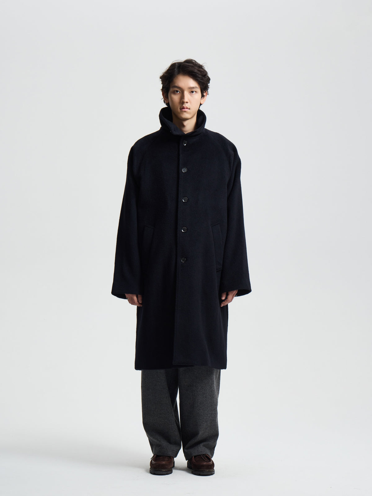 Merely Wool Flannel Raglan Coat