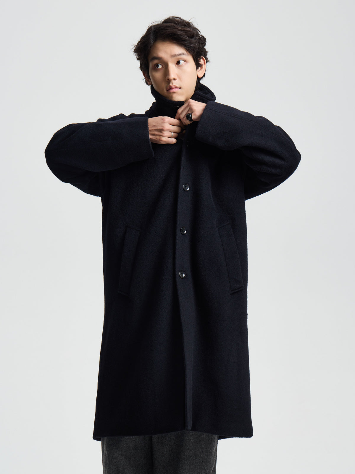 Merely Wool Flannel Raglan Coat