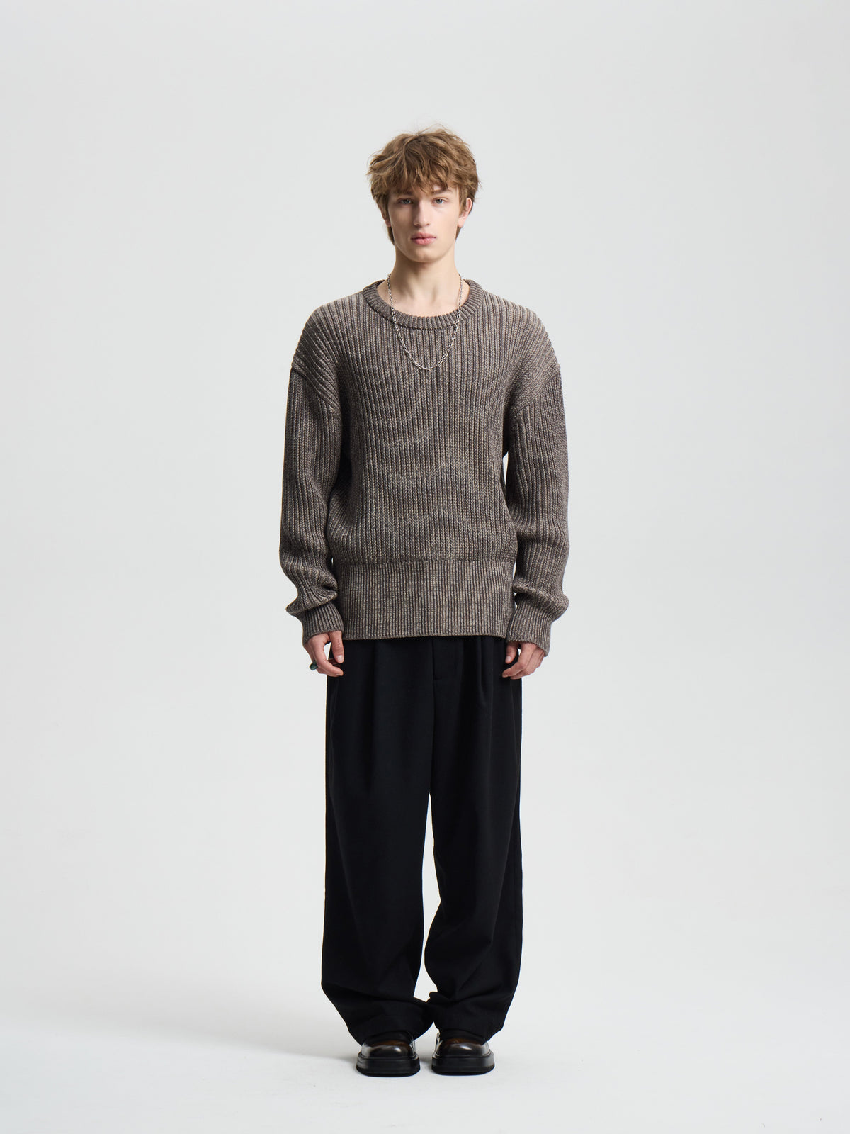 Merely Snug Cotton Melange Blouson Sweater