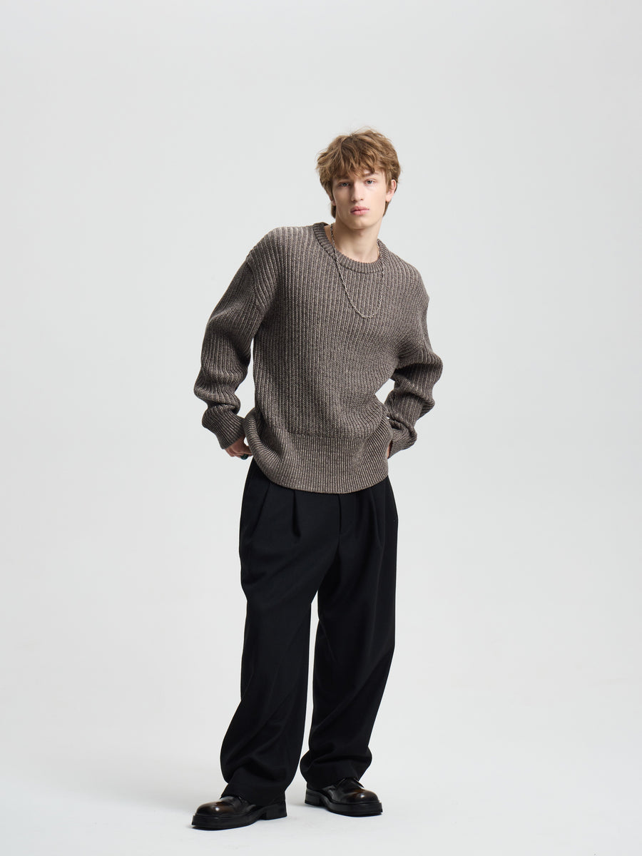 Merely Snug Cotton Melange Blouson Sweater