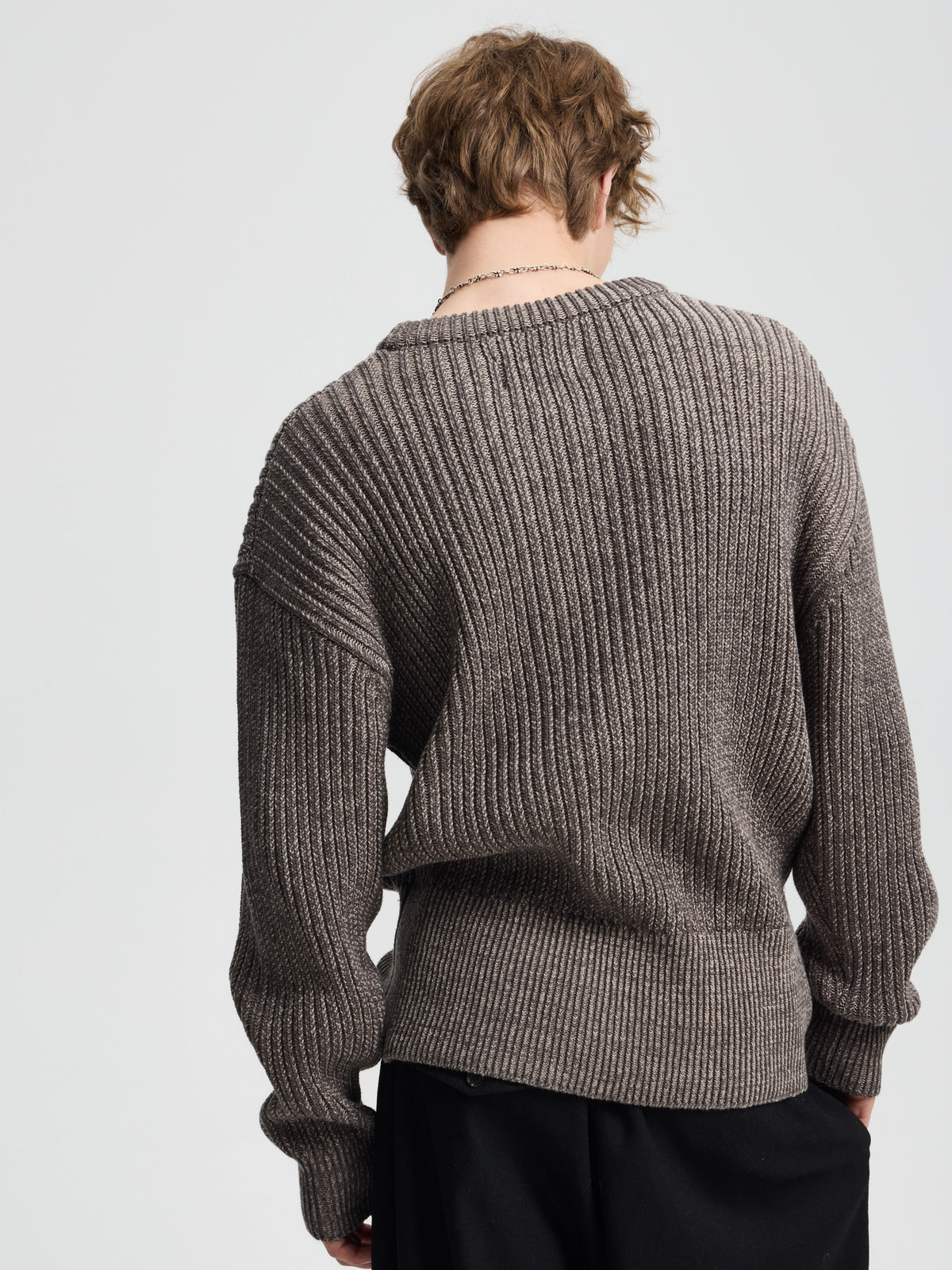Merely Snug Cotton Melange Blouson Sweater