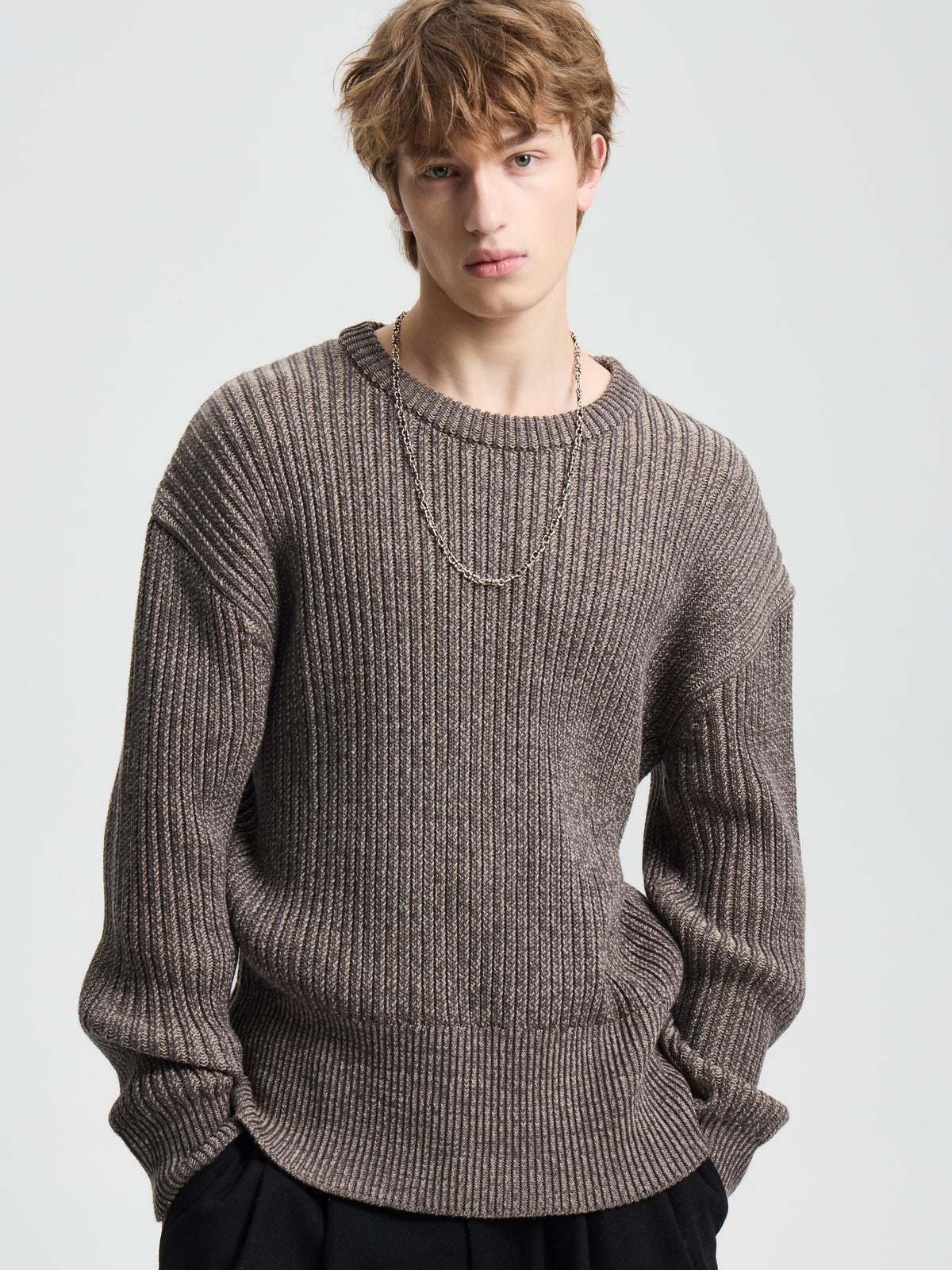 Merely Snug Cotton Melange Blouson Sweater