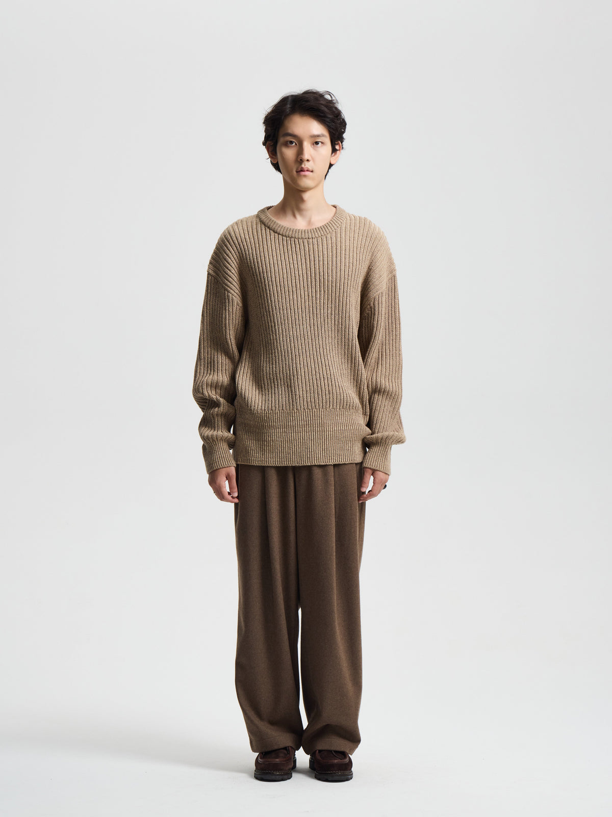 Merely Snug Cotton Melange Blouson Sweater