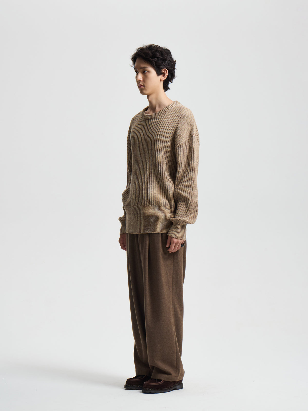 Merely Snug Cotton Melange Blouson Sweater