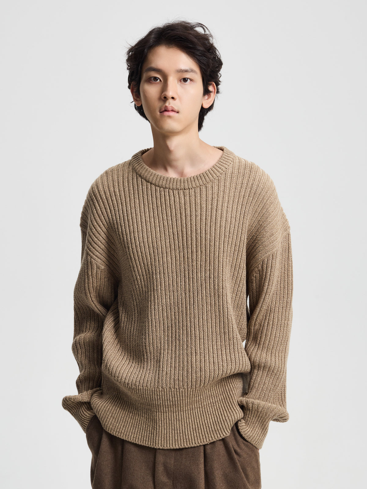 Merely Snug Cotton Melange Blouson Sweater